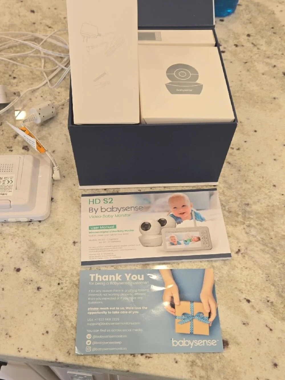 Babysense HD S2 White & Gray HD Split Screen Video Baby Monitor